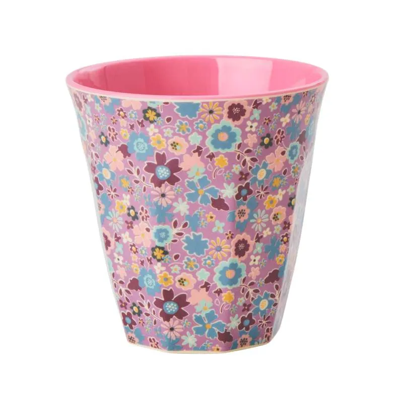 Персонализиран рожден ден RICE Cup - Medium - Lavender Fall Floral Print