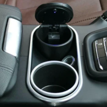 Пепелник Flexzon, Черен / Хром, 90mm X 95mm, Специален дизайн за БМВ BMW 1 3 4 5 7 Series X1 X3 X5 X6, Подходящ за универс...