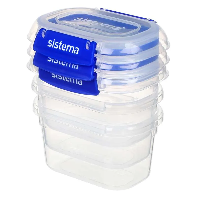 Sistema Food Storage - Clip It Plus - Rectangle - 3-Pack - 400ml - Сапфир