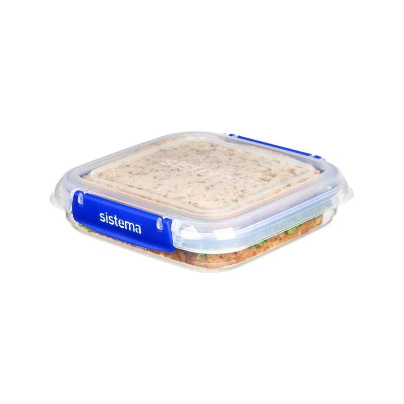 Sistema Food Storage - Clip It Plus - Square - 3-Pack - 520ml - Cobalt