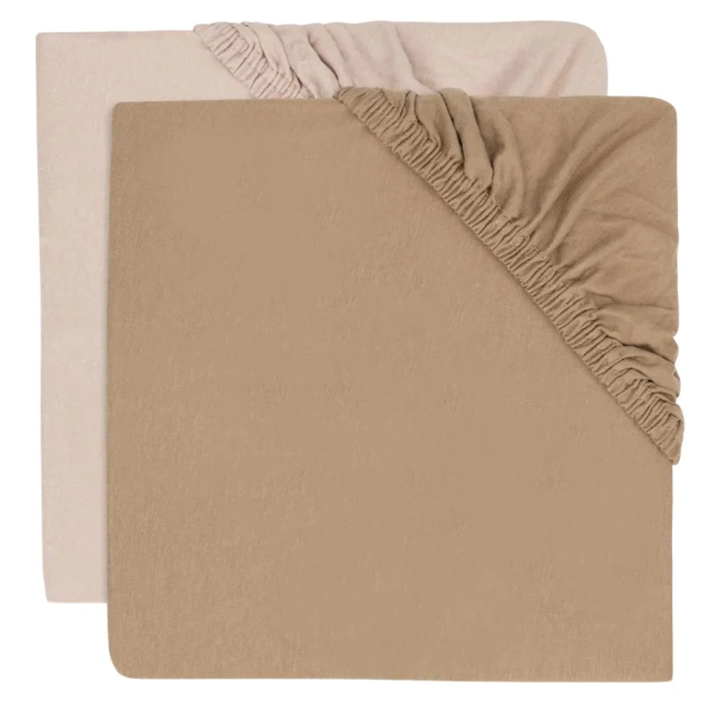Jollein Чаршаф с еластично трико 60x120cm - Wild Rose Biscuit 2 броя