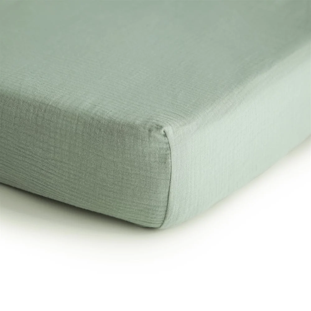 Mushie Чаршаф за детско легло 60 x 120 Roman Green Medium