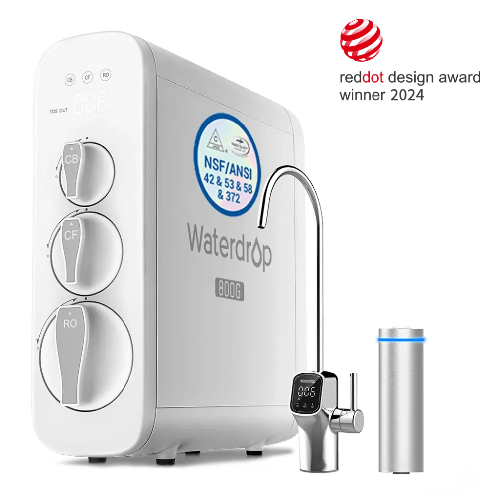 800 GPD Tankless RO System UV Sterilizing Light - Waterdrop G3P800