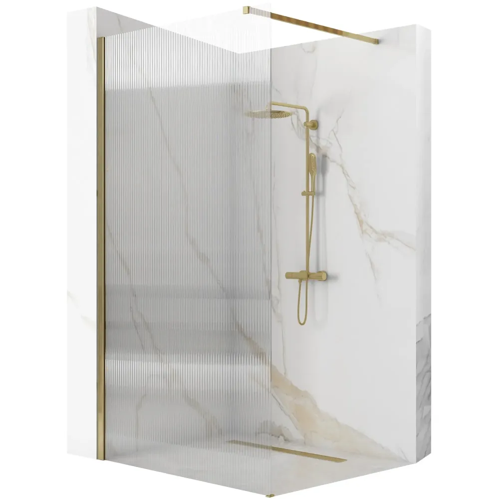 Душ параван REA Aero Intimo Gold Brush 120х200 см.