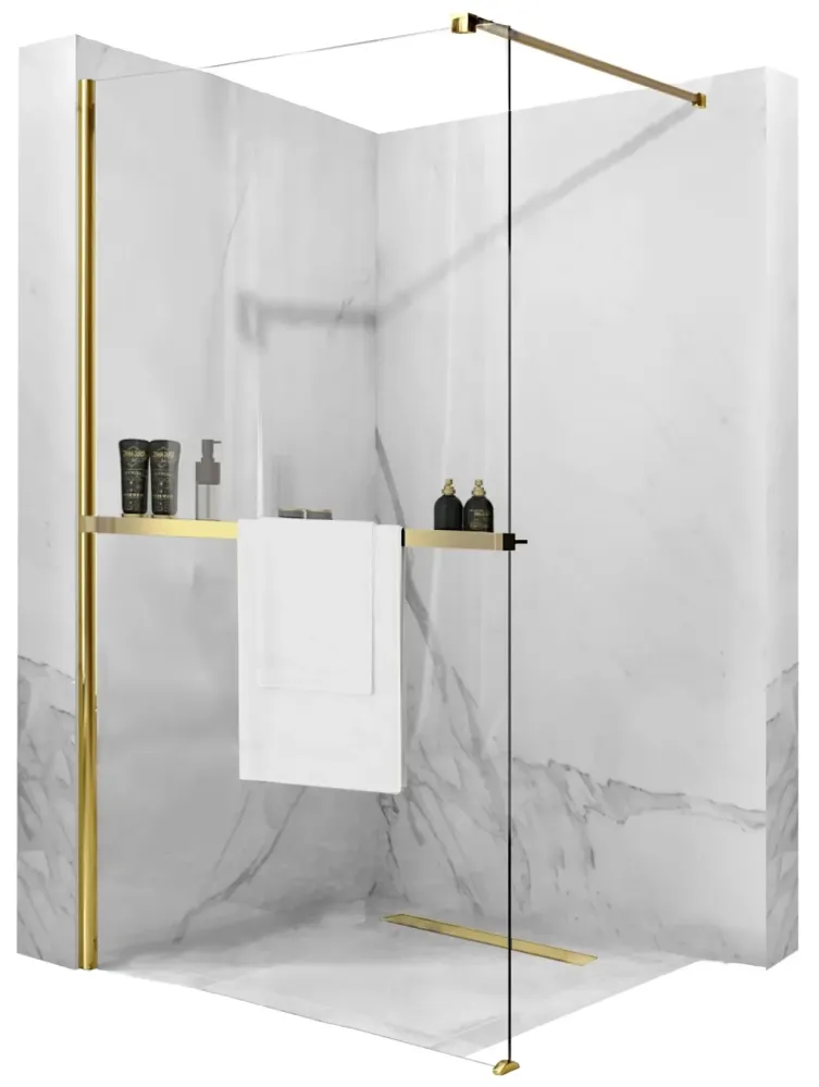 Душ параван REA Aero Ombre Gold Brush/White 100х195 см.
