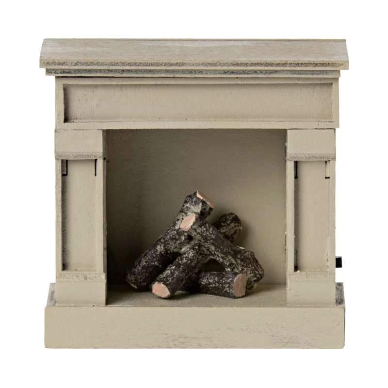 Maileg Fireplace - Mouse - Raw white