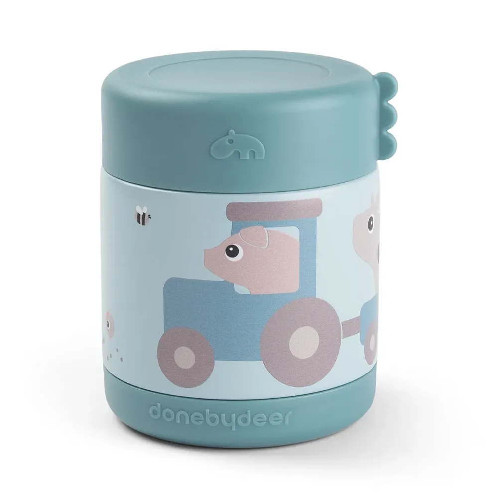 Done Deer Бебешки термос за обяд 300 мл Tiny Farm Blue
