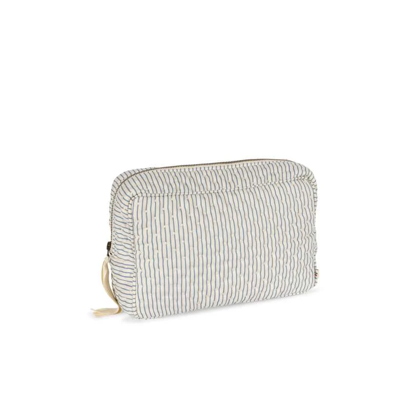 Konges Sløjd Toilettaske - Quilted - Stor - Stripe Bluie Non-Slip Base | 5-Year Warranty