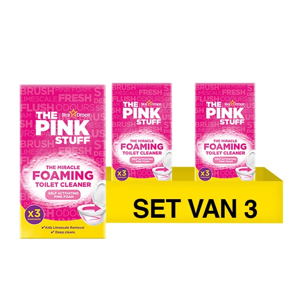 Pink Stuff | Чудодейният пянащ прах за тоалетна | Прах за почистване на тоалетна | 9 x 100 грам