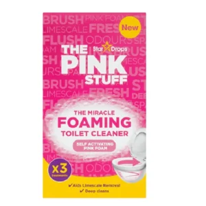 Pink Stuff | Чудодейният пянащ прах за тоалетна | Прах за почистване на тоалетна | 3 x 100 грам
