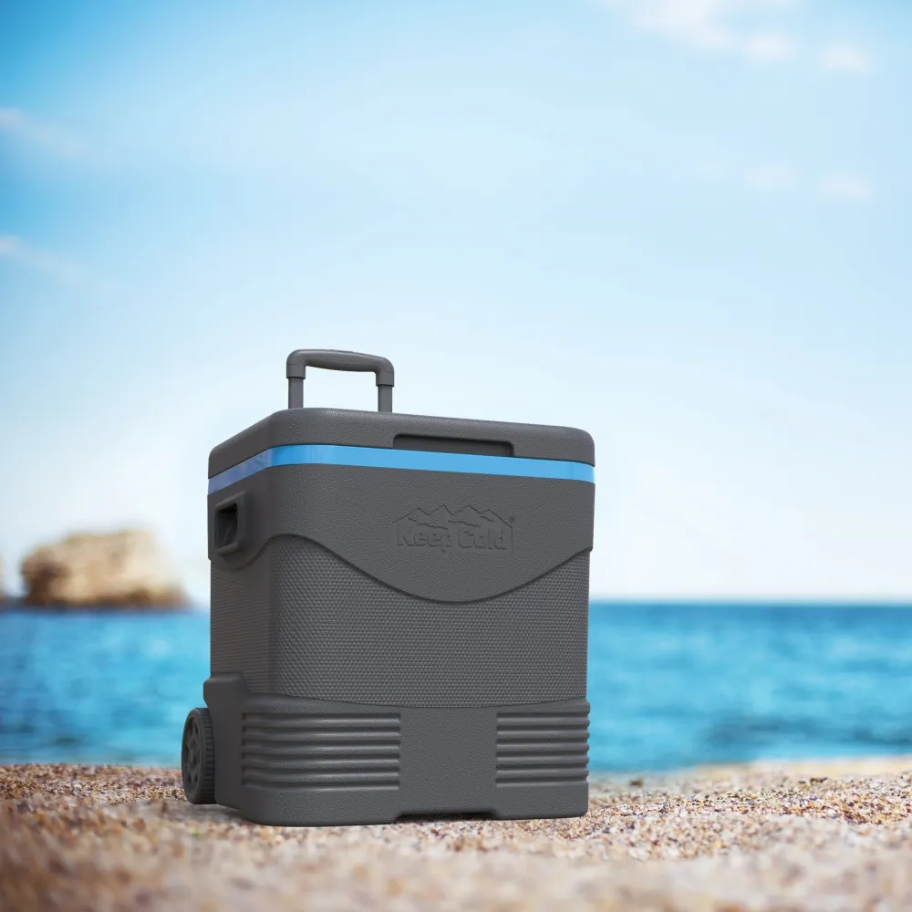 Количка за лед Duramax 45L с PU изолация, сиво и синьо