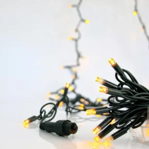 ЛАМПИЧКИ,100 FLASH LED,230V,КОНЕКТОР,ЗЕЛ.КАБЕЛ,WWЗАХР.КАБЕЛ 1.5m, IP65