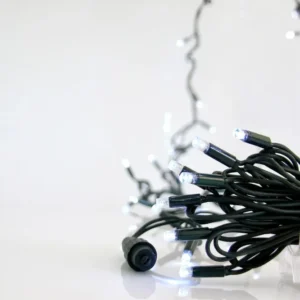 ЛАМПИЧКИ,100 LED,230V,КОНЕКТОР,ЗЕЛ.КАБЕЛ,W,ЗАХР.КАБЕЛ 1.5m, IP65