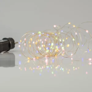 ЛАМПИЧКИ 100MINI LED,4.5V С 11ФУНКЦ.,СРЕБЪРЕН МЕД КАБЕЛ,МУЛТИ