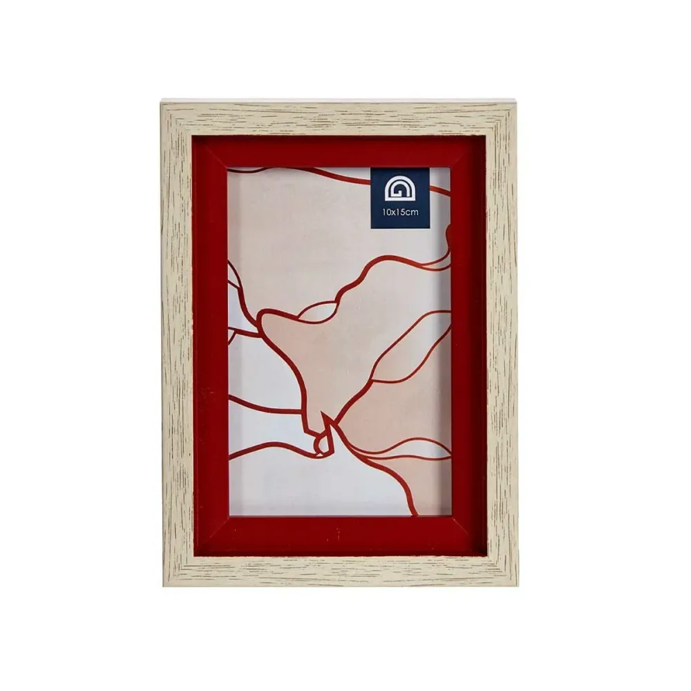 Рамка за снимки Кристал Червен Дървен Кафяв Пластмаса (13,5 x 18,8 x 2 cm) (6 броя)