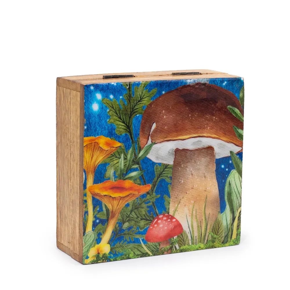 Средна квадратна кутия за съхранение Гъба Тюркоаз 13.5x13.5x6cm