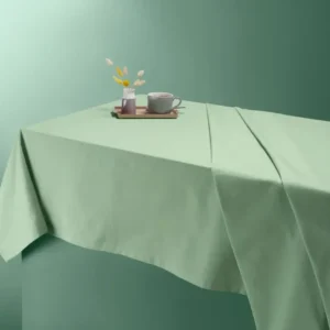 Памучна покривка за маса, светлозелена 150 x 275 см