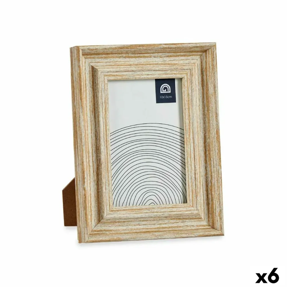 Рамка за снимки Кристал Златен Дървен Кафяв Пластмаса (16,2 x 2 x 21 cm) (6 броя)