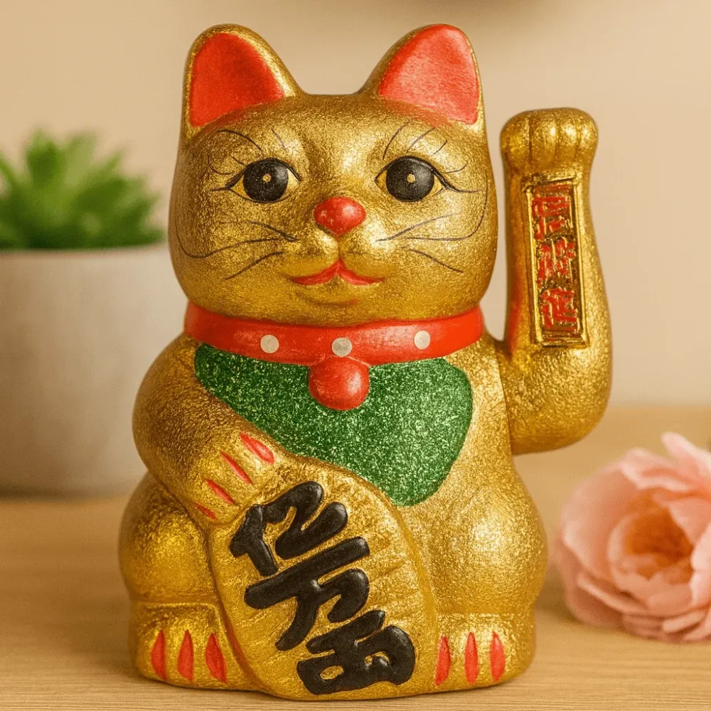 Фигурка на късметлийска котка Манеки Неко Котка на парите