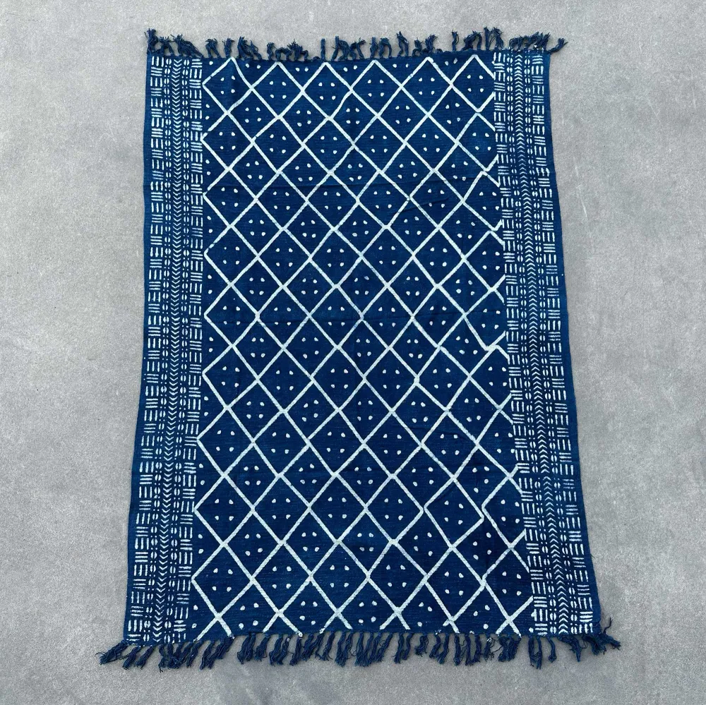 Ръчно изработено индигово одеяло 170x120cm Midnight Heerak