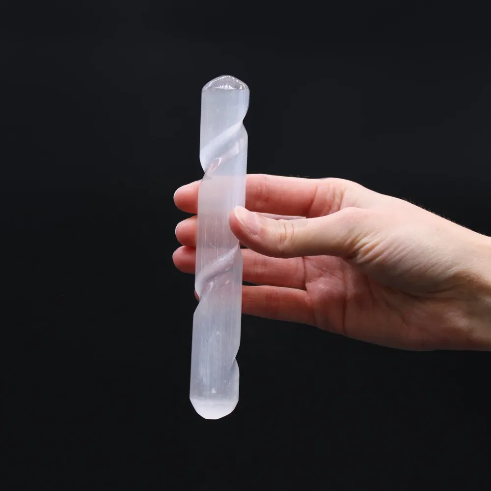 Спирала от селенитова пръчка 16 cm с заоблени краища