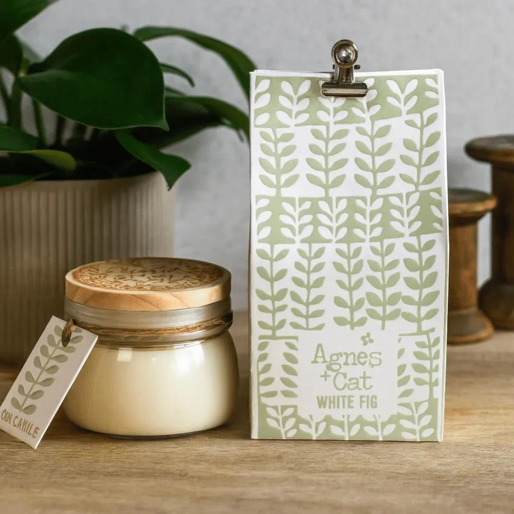 Соева восъчна свещ Бял смокиня 180ml буркан Kilner
