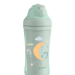 Чаша със силиконов сламка 220мл Moony me Mint