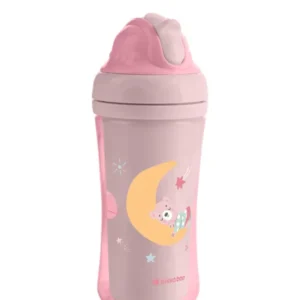 Чаша със силиконов сламка 220мл Moony me Pink