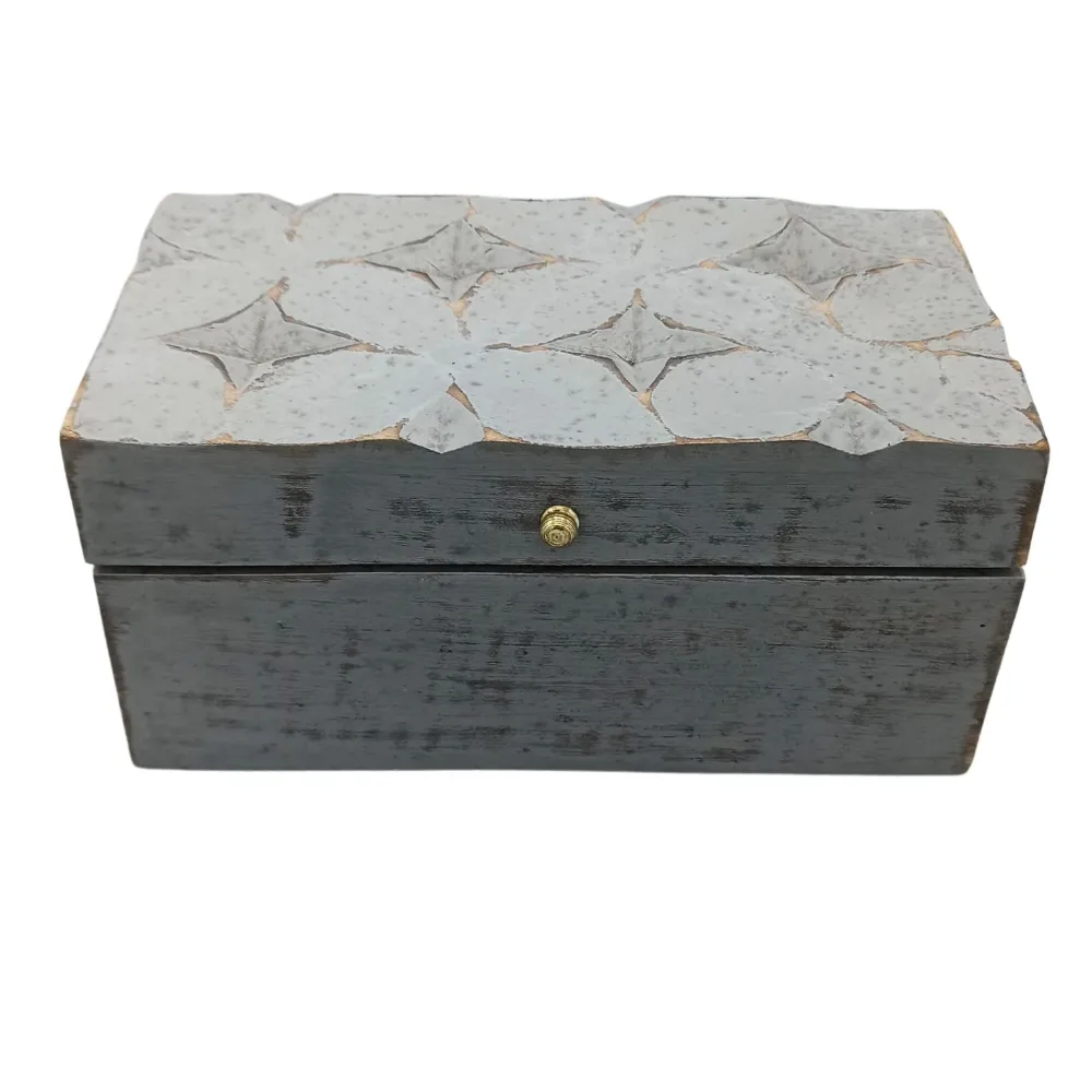 Кутия за съхранение Сив Звезда 22x12x10cm
