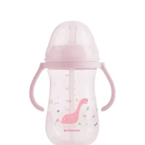 Чаша със силиконов сламка 300мл Dino World Pink