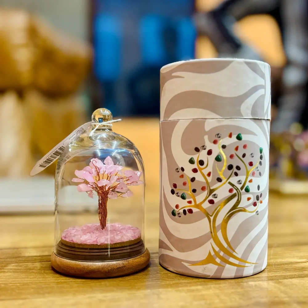 Розов кварцов куполен градински комплект, 30 чип камъка