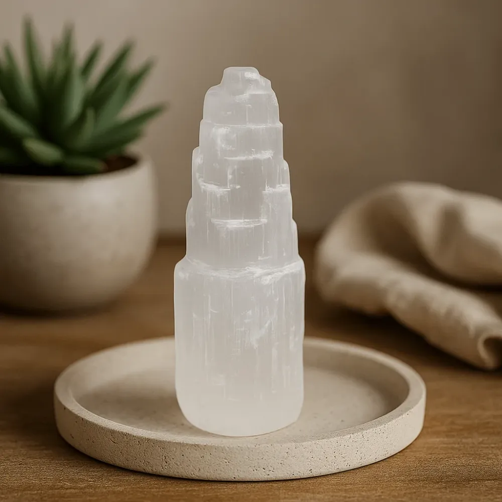 Кристална кула от селенит – 15 см