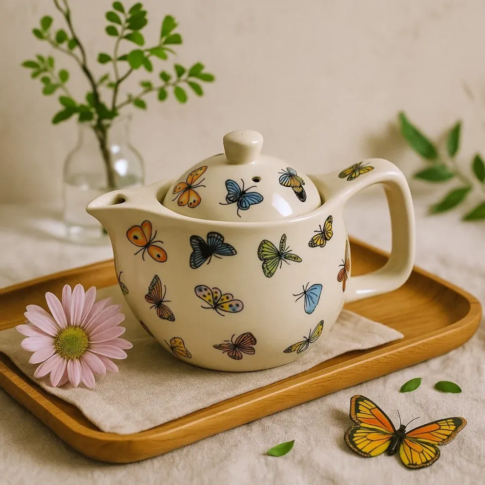 Комплект чайник с пеперуди