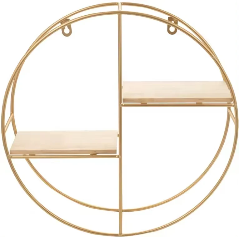 Скандинавска етажерка за стена - златна