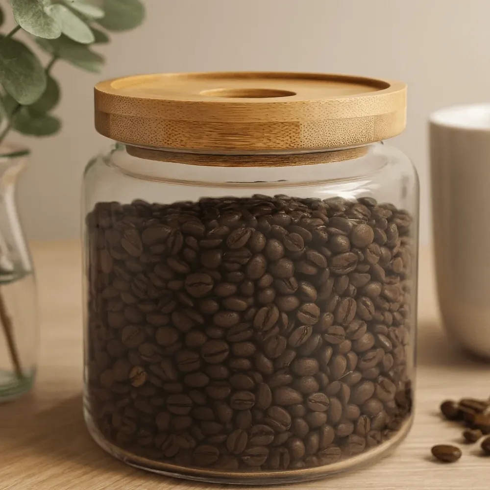 Стъклен буркан 500ml Бамбук 10cm