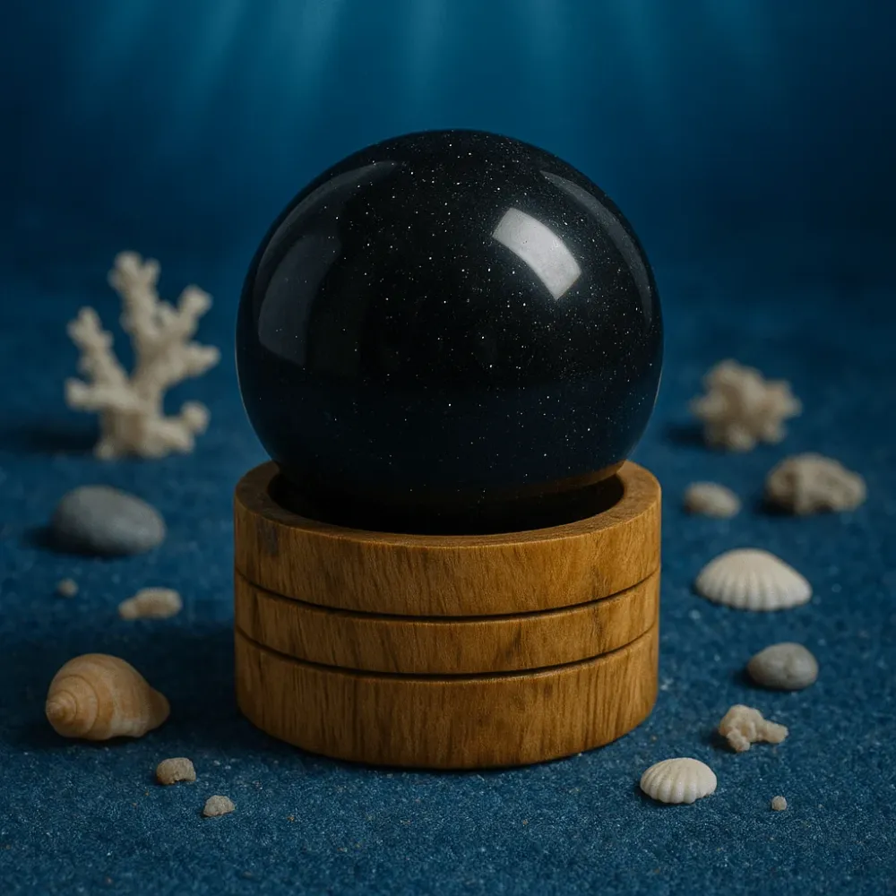 Океански ахат сфера 50mm с поставка