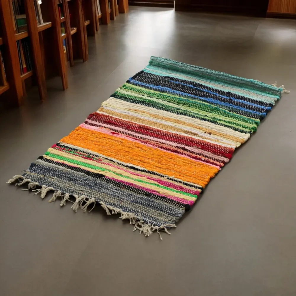 Малък килим от парцали 50x90cm Цветове на дъгата