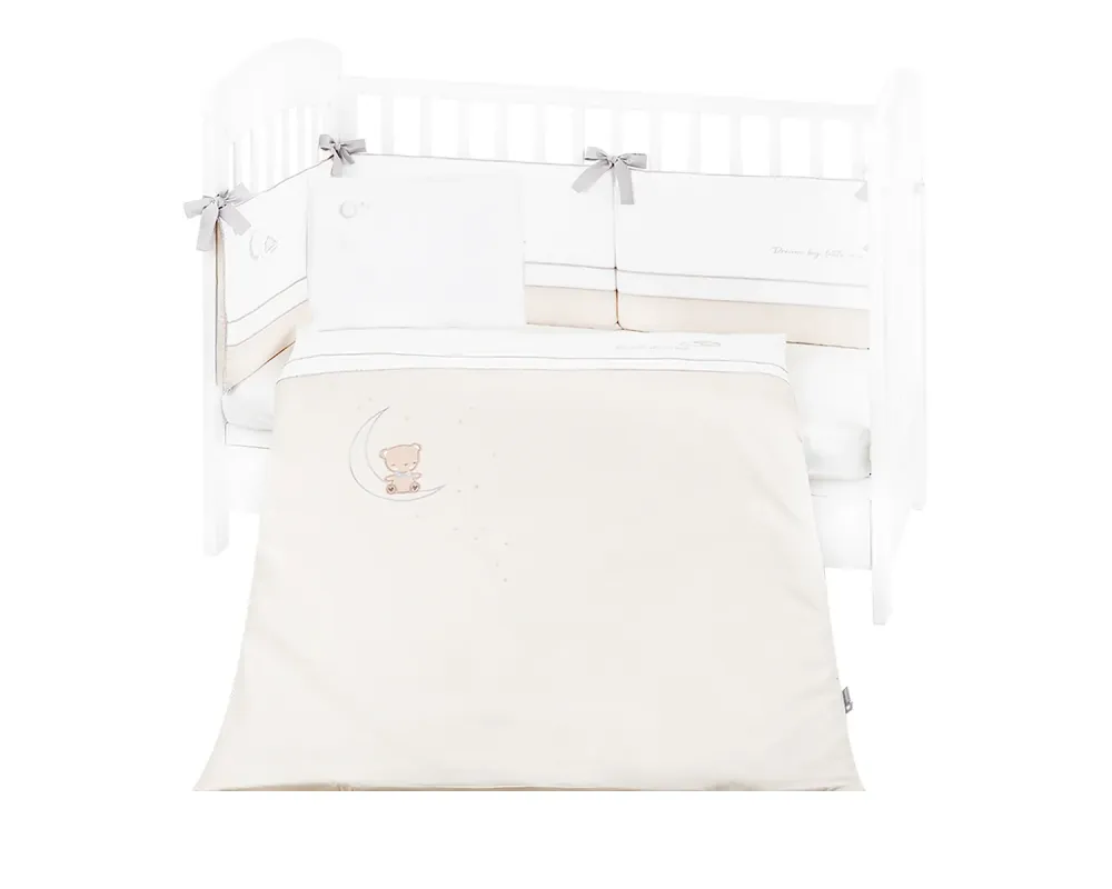 Бебешки спален комплект с бродерия 6 части 60/120 Dream Big Beige