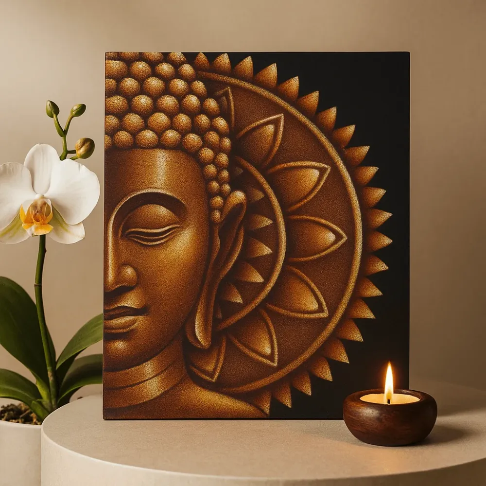 Будистко платно за стена Златна мандала 60x80cm
