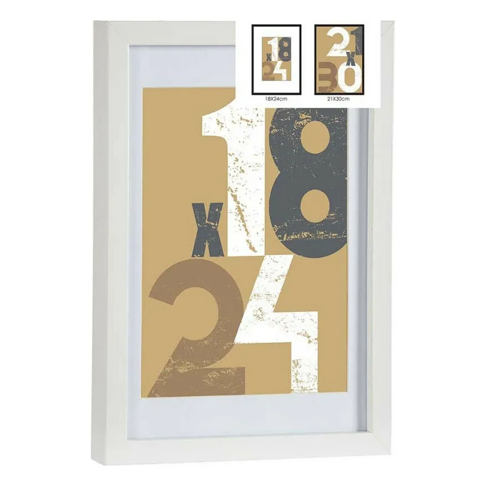 Рамка за снимки 668826-WHITE Бял Cтъкло Дървен MDF (6 броя)