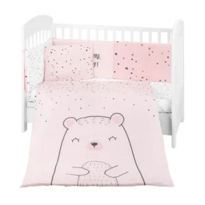 Бебешки спален комплект 6 части 70/140 Bear me Pink