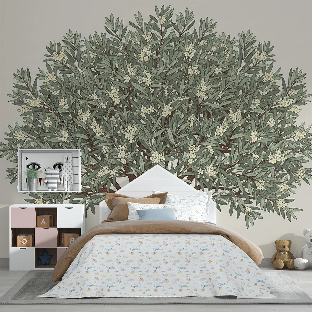 Тапети за детска стая | Величествено дърво с нежни цветя