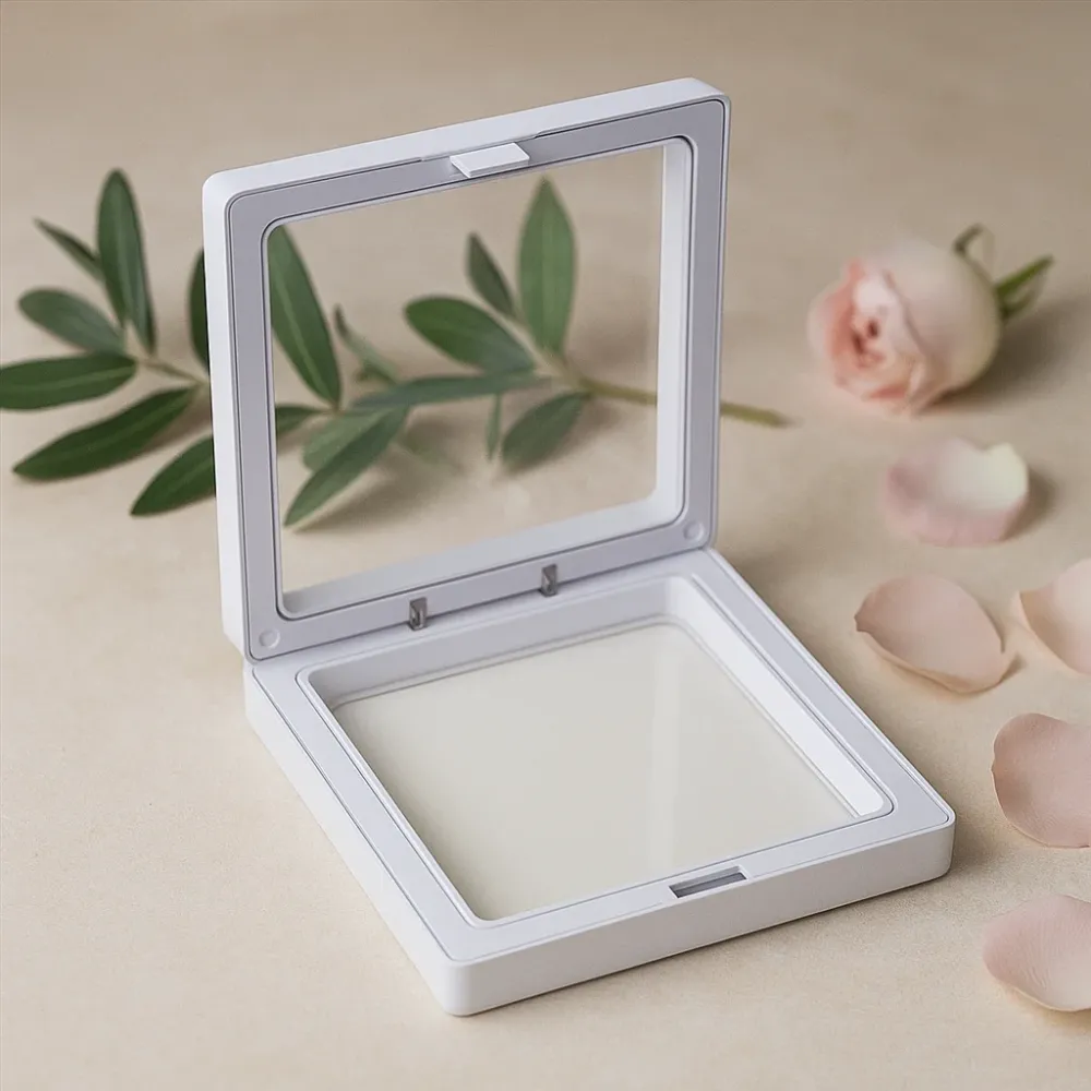 3D Плаваща Мембранна Рамка за Дисплей 9x9cm Бяла