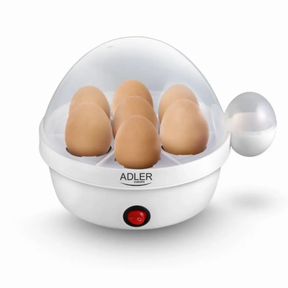 Яйцеварка Adler AD 4459, 450W, За 7 яйца, Автоматично икзлючване със сигнал, Бял