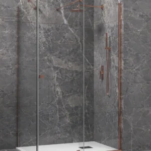 Кабина Animus Rose Gold Walkin 1 - 80x160 - розово злато - фиксиран страничен панел