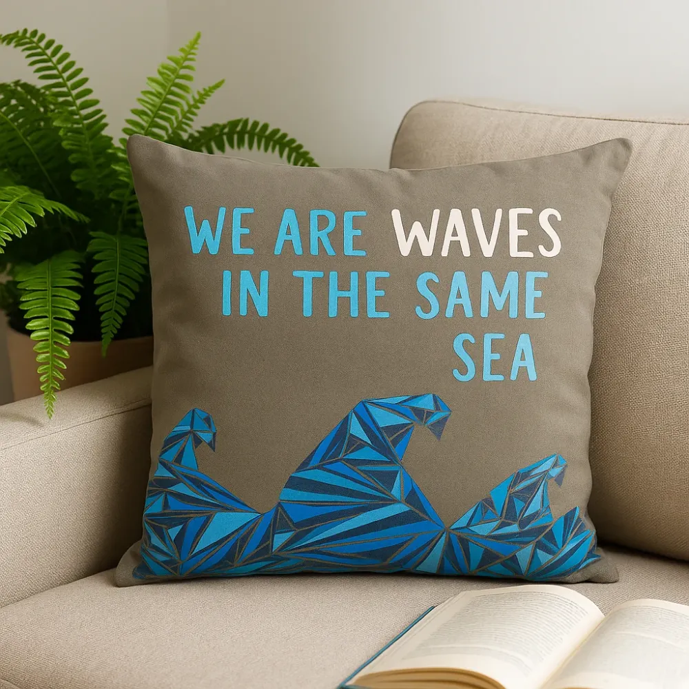 Памучен калъф за възглавница We Are Waves 45x45 cm