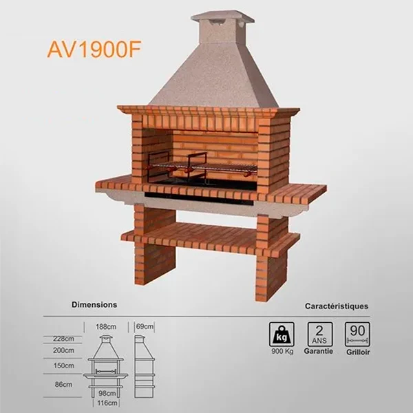 Комплект за фиксирано барбекю от тухли AV1900F