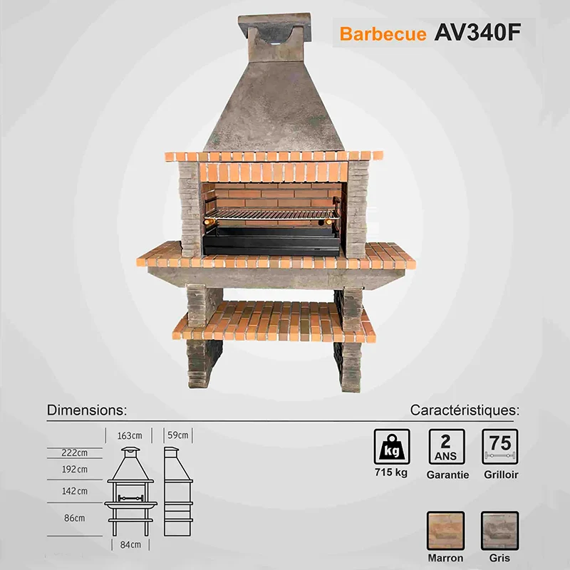 Градинско барбекю от камък AV340F