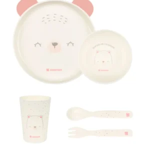 Сет за хранене пластмаса Bear me Pink