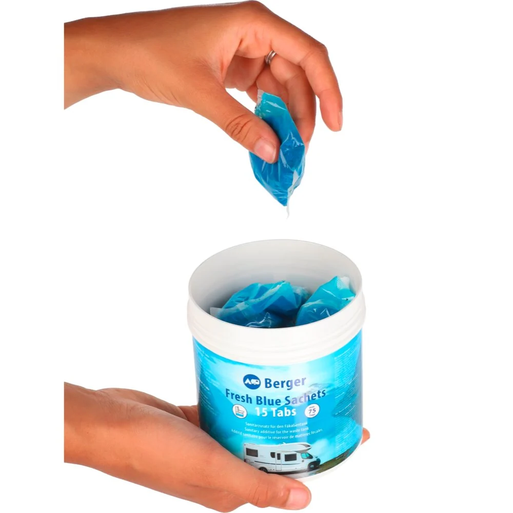 Препарат за химическа тоалетна за кемпери Berger Fresh Blue 15 сашета
